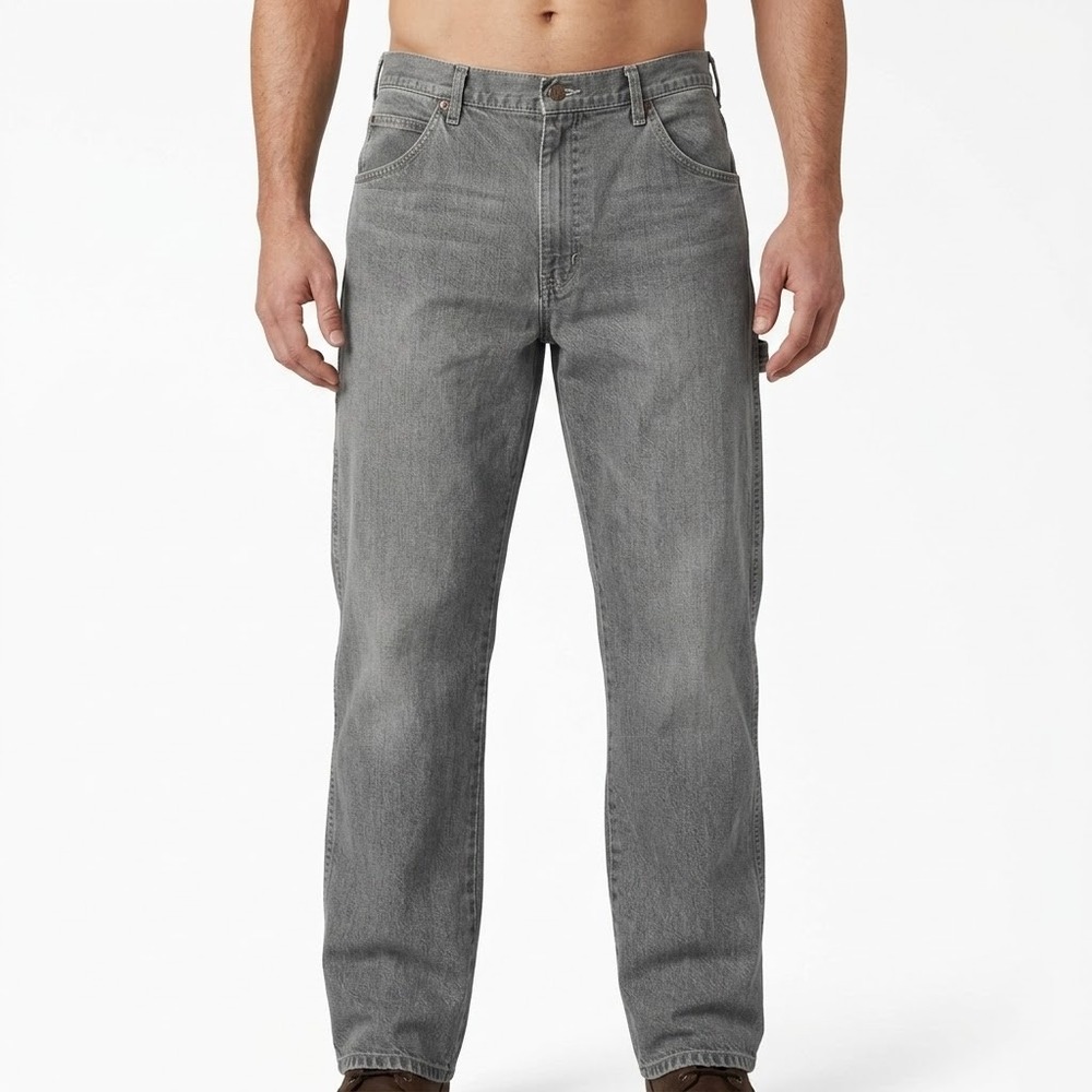 Genuine Dickies Carpenter Jeans Mens 40x32 Gray Relaxed Fit Workwear Utility